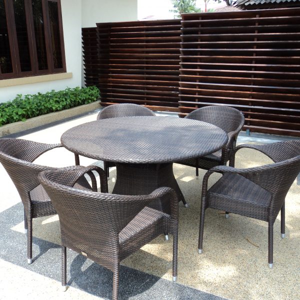 Wicker Garden Table Set- Orchid 110cm - Image 8
