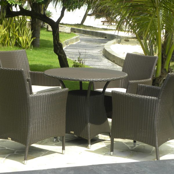 Wicker Garden Table Set- Orchid 110cm - Image 3