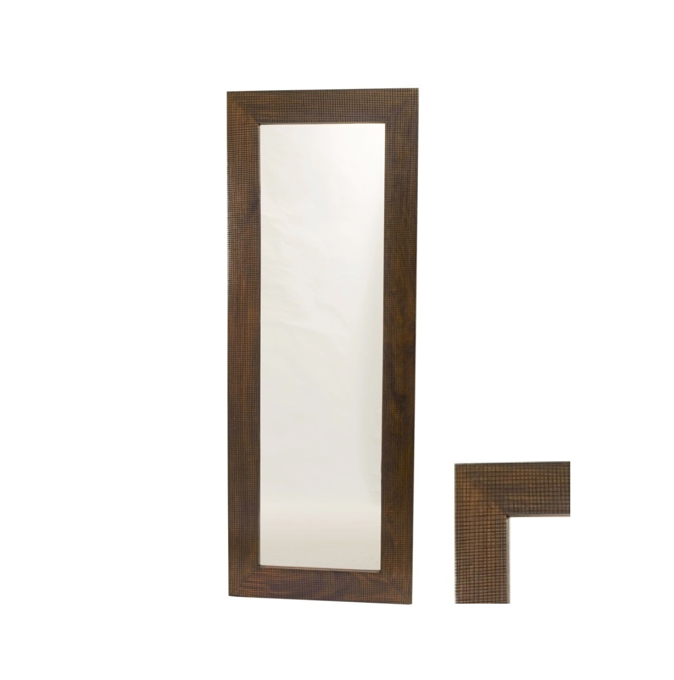 Tall mirror_ Designer Mirror Estefana Teak Tall Designer Mirror - Image 1