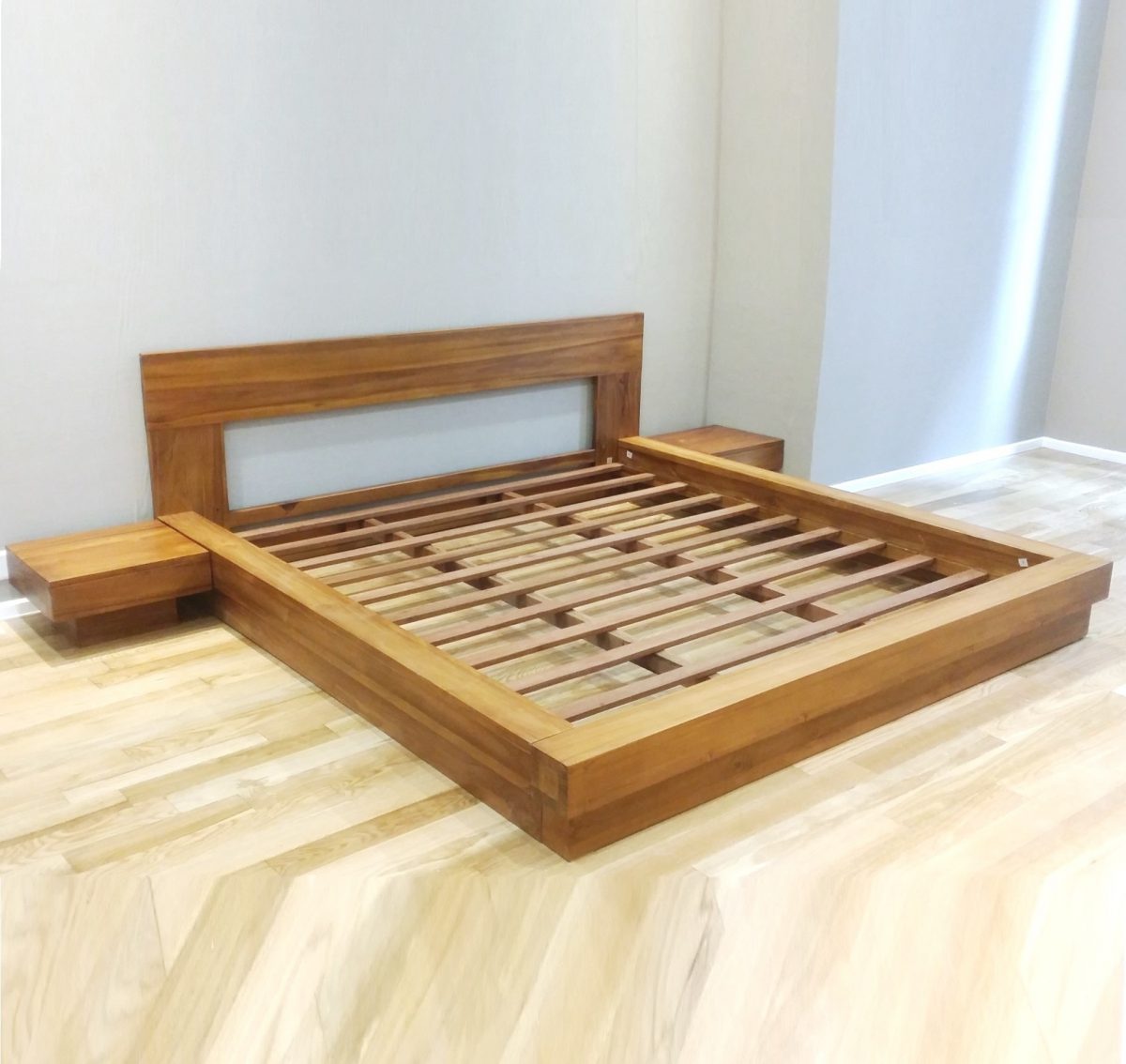 Cassidy Teak Platform Bed - Low - Image 1