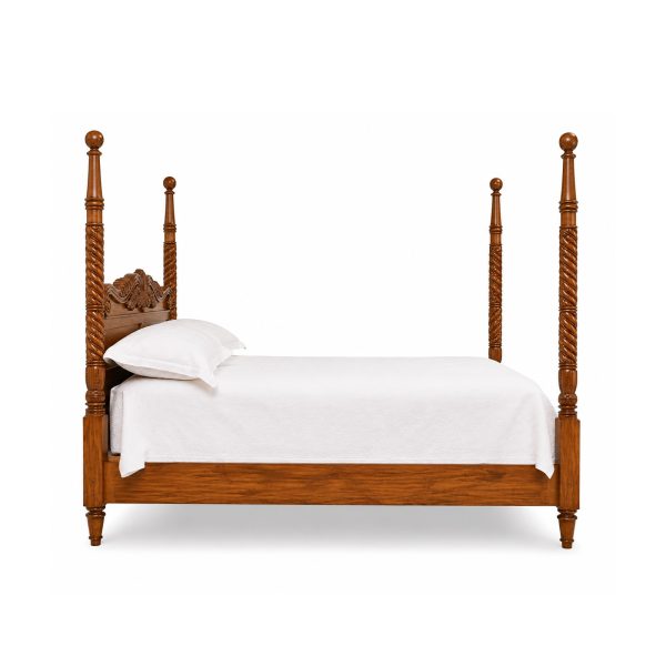 Colonial Spindle Teak Bed - Image 3