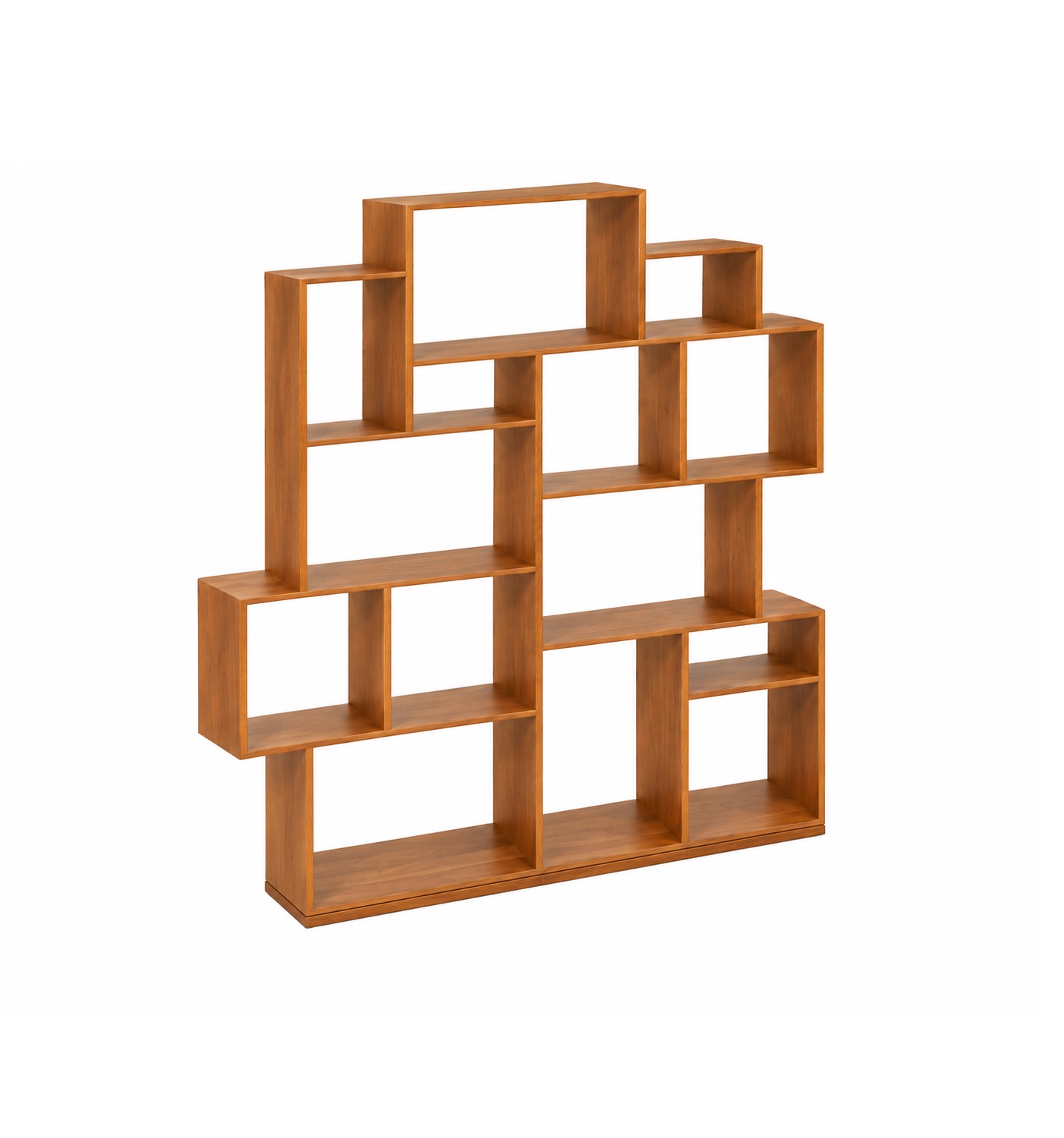 anabelle-teak-bookshelf-geometric-open-shelving Anabelle teak designer bookshelf and room divider