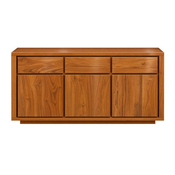 "teak sideboard showing its contemporary frame and storage compartments