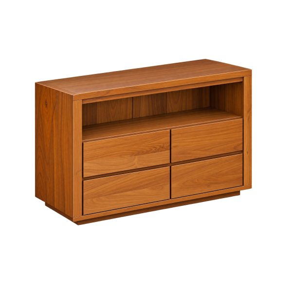 Cody High solid teak TV cabinet with drawers