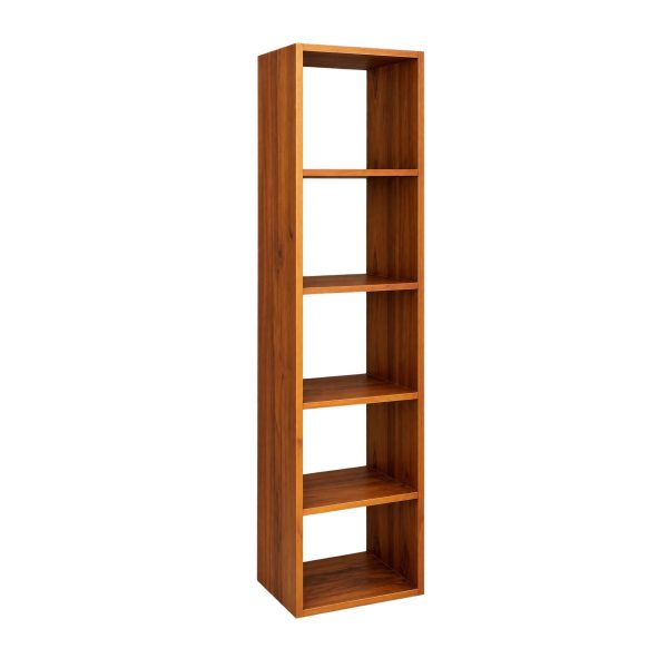 Conway teak display shelf with open compartments