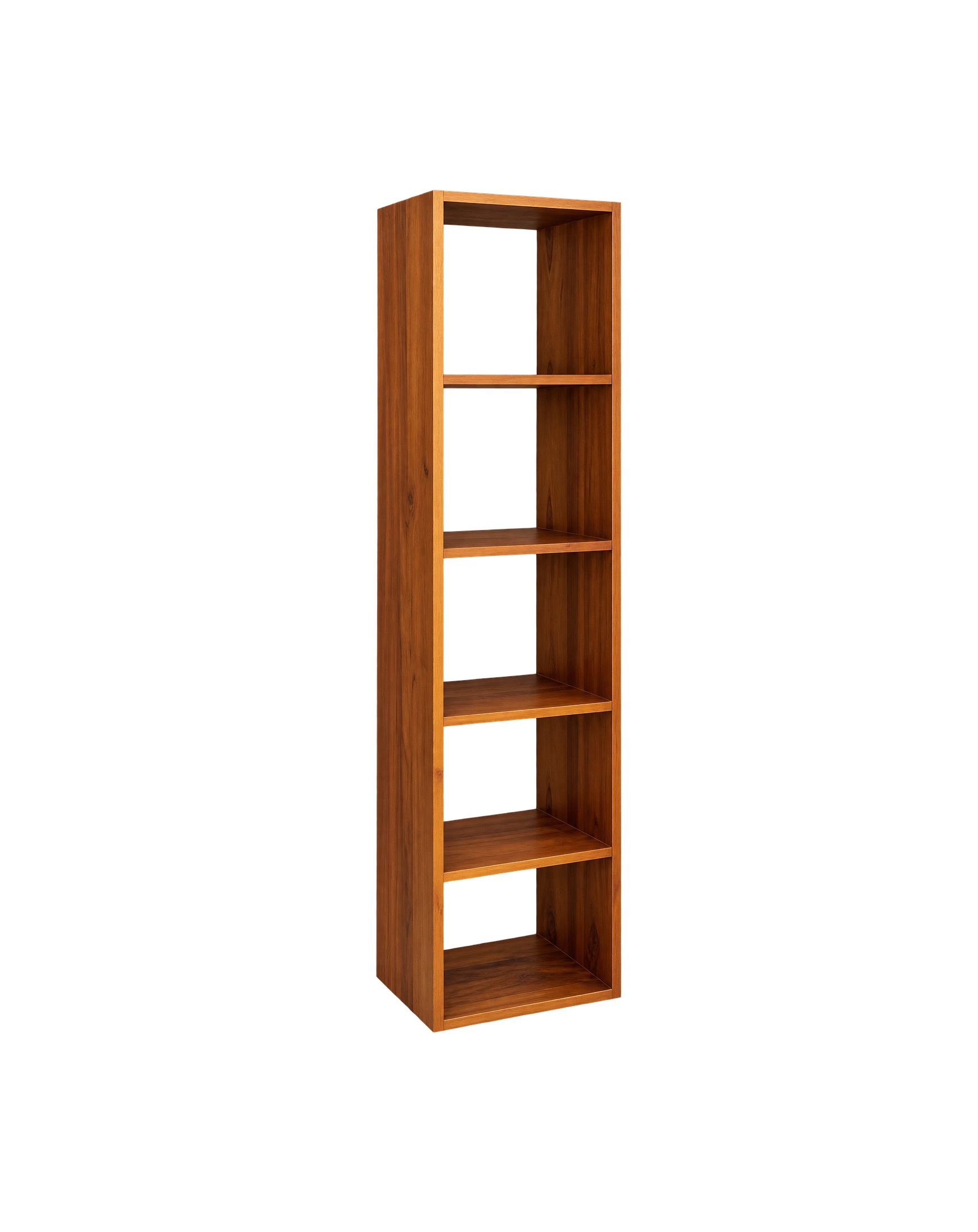 conway-single-column-teak-bookshelf-perfect-fusion Conway teak display shelf with open compartments