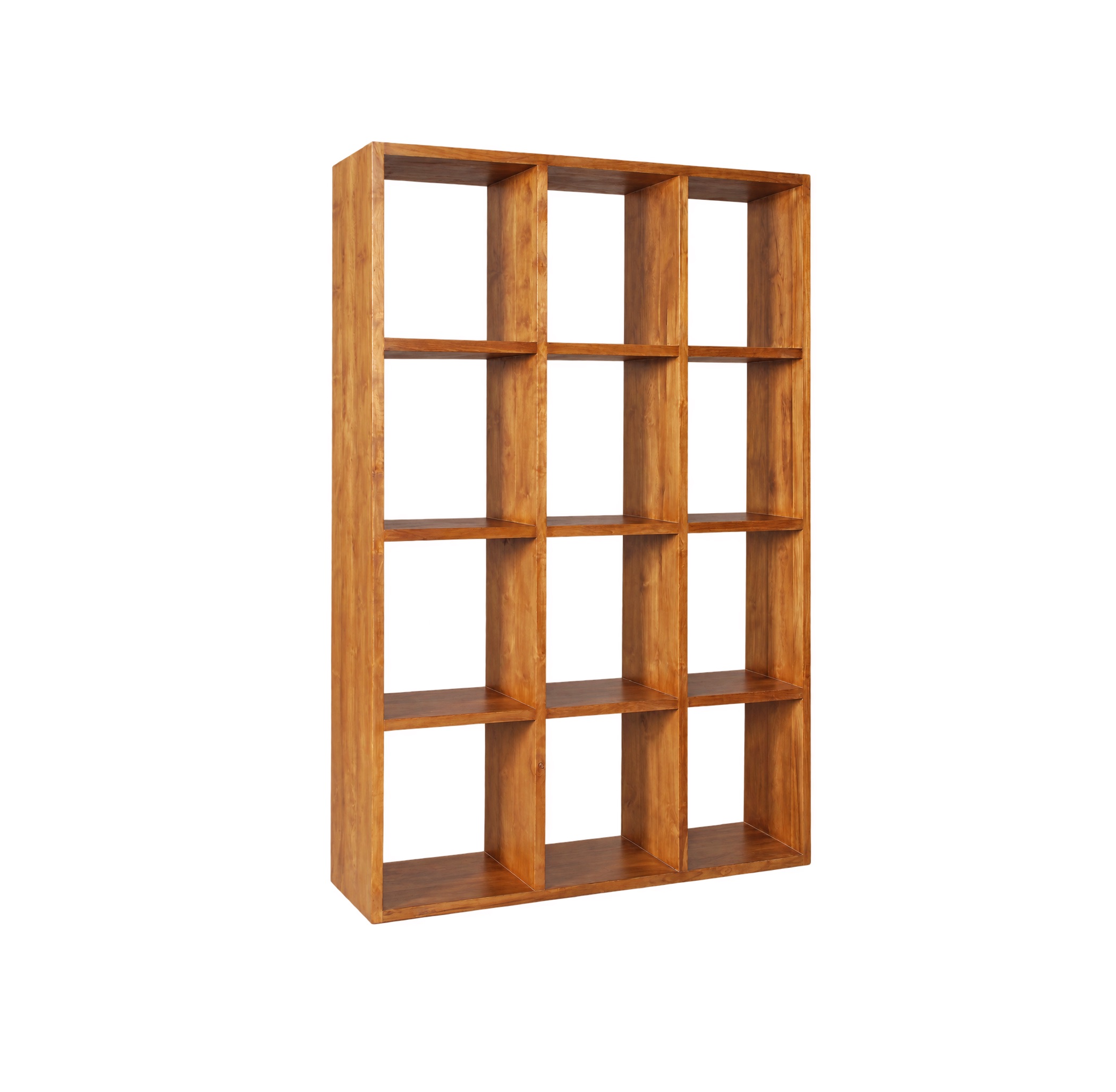 conway-triple-column-teak-bookshelf-perfect-fusion Conway triple column teak display shelf for interiors