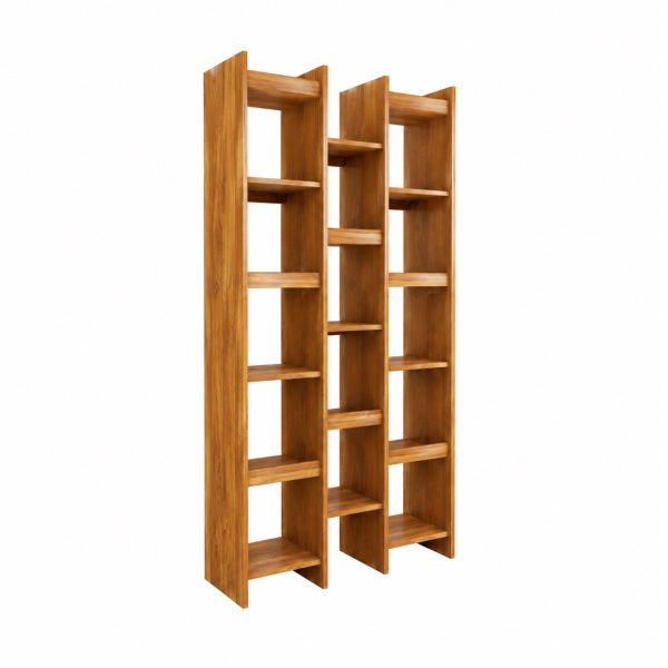Demrie contemporary teak bookshelf and room divider by Perfect Fusion