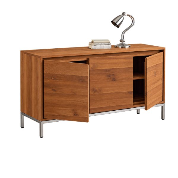 Kent Teak Sideboard angled view with modern teak cabinet design