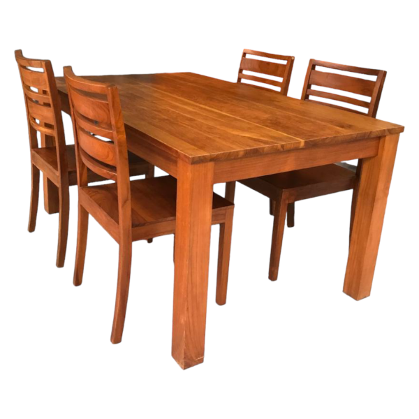 Dave Teak Dining Table Solid Legs 160cm - Image 10