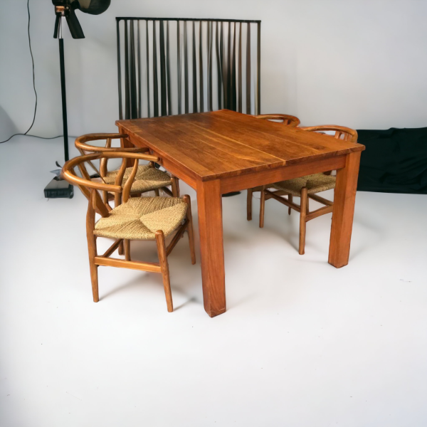 Dave Teak Dining Table Solid Legs 160cm - Image 6