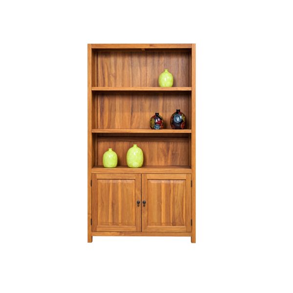 Wooden book rack with framed cabinet doors and natural timber detail Selangor