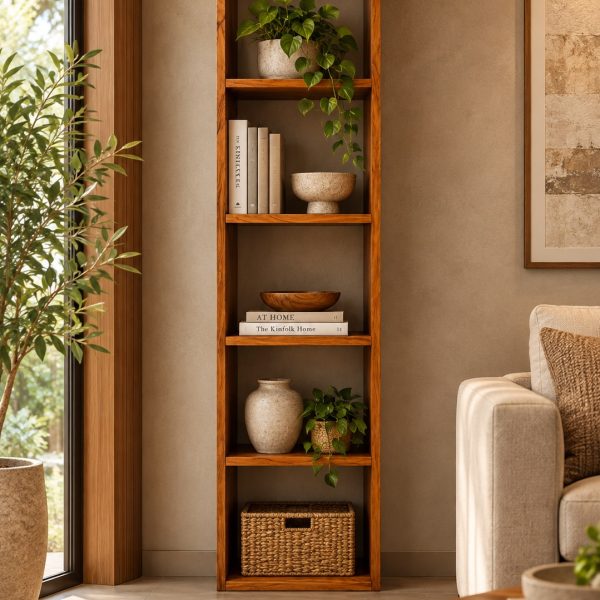 Perfect Fusion Conway teak bookshelf in natural teak finish