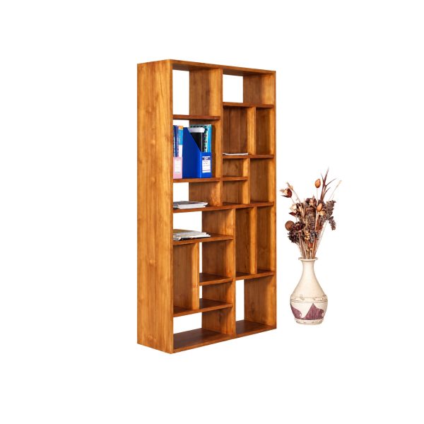 Teak bookshelf showcasing natural teak wood grain and craftsmanship