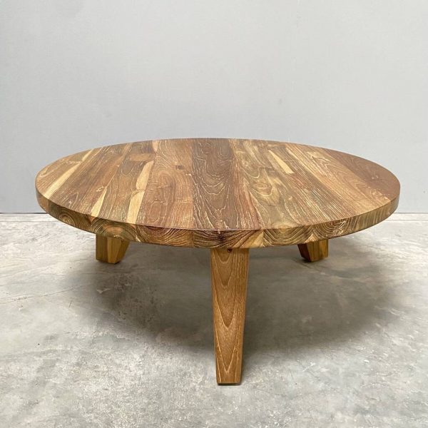 Samuel Reclaimed Round Teak Coffee Table - Image 4
