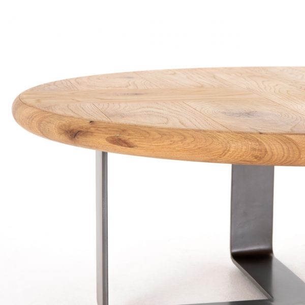 Selina Solid Teak Coffee Table With Stainless Sleep leg Frame - Image 3