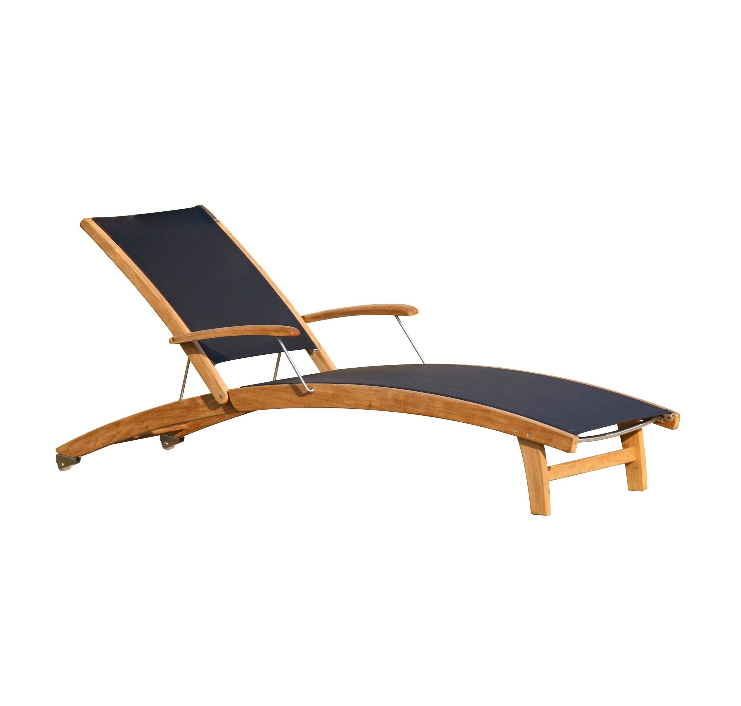 Teak Batyline Curve Resort Lounger-outdoor project furniture Rivera Teak Outdoor Lounger Curve Grey Baytline - Image 1
