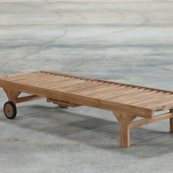 Teak Outdoor Sun Lounger - Image 2