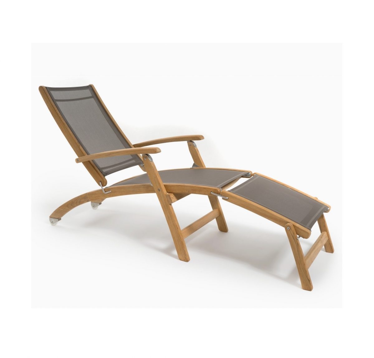 Rivera Teak Outdoor Poolside Steamer - Image 1