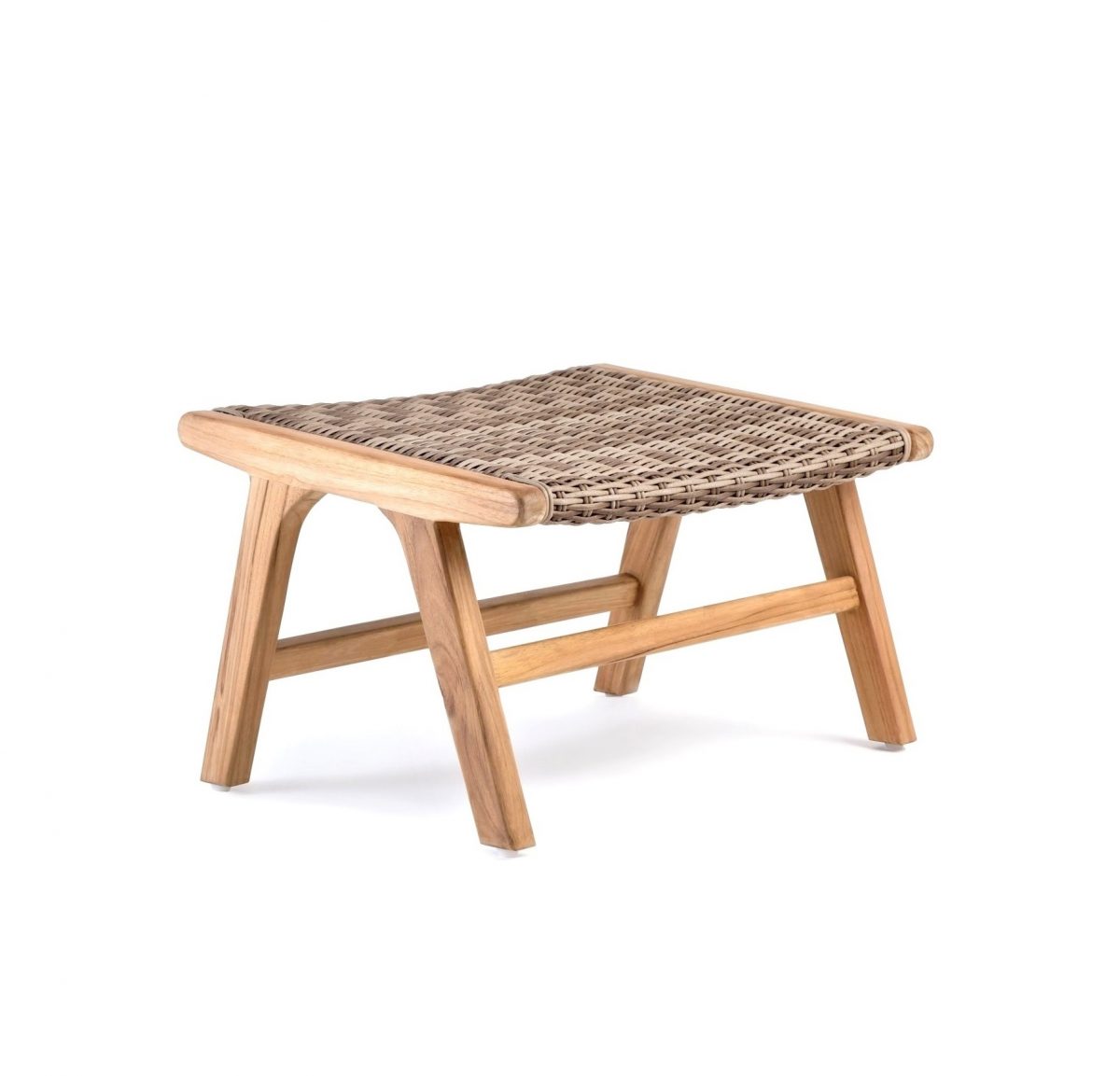 Alonso Teak Ratan Footstool - Image 1
