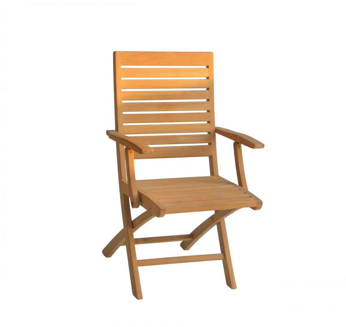 Trent Teak Outdoor Folding Arm Chair - Image 1