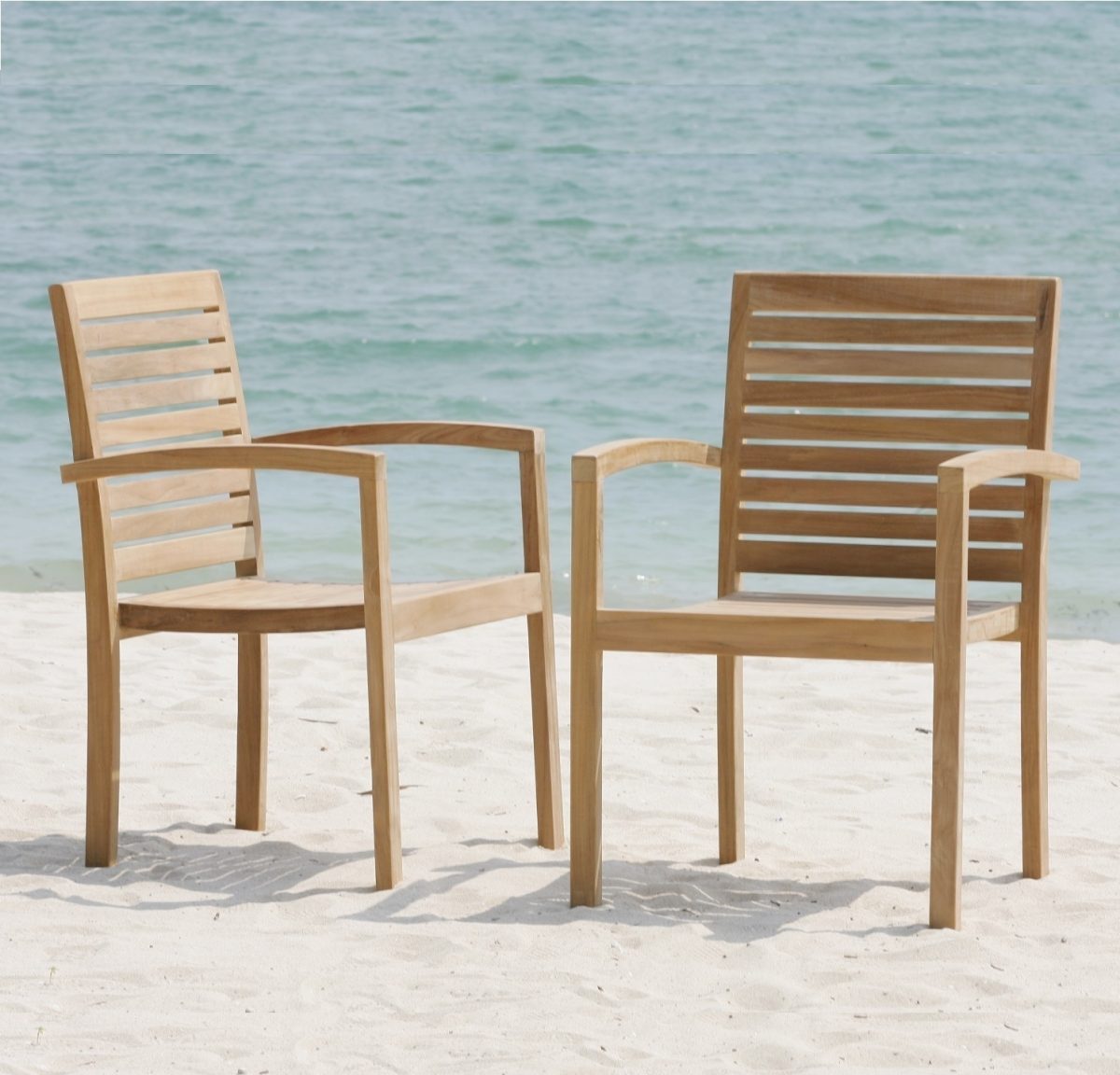 Trent Teak Outdoor Dining Arm Chair - Image 2