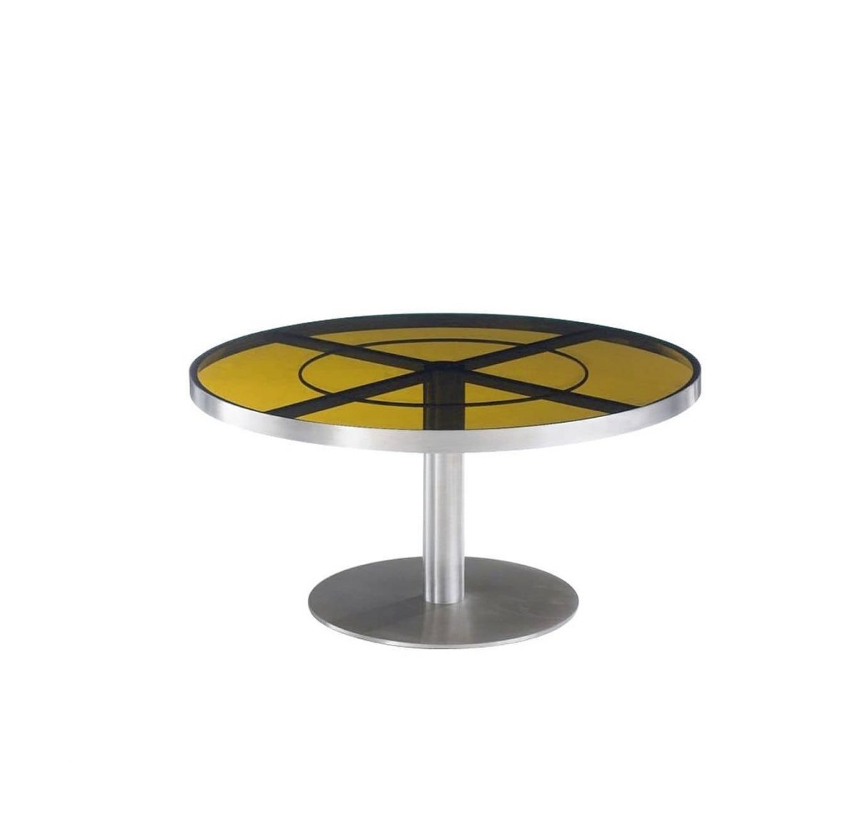 Stainless Steel Round Coffee Table - Image 1