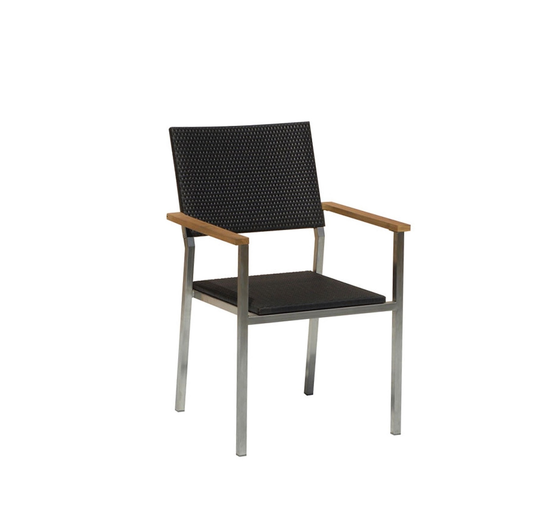 Stainless Steel Arno Wicker Stacking Chair Arno Wicker Stacking Chair - Image 1