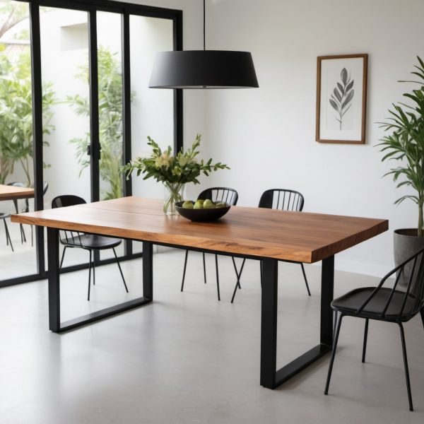 Ebano Dining Table 160 metal legs U Shape - Image 4