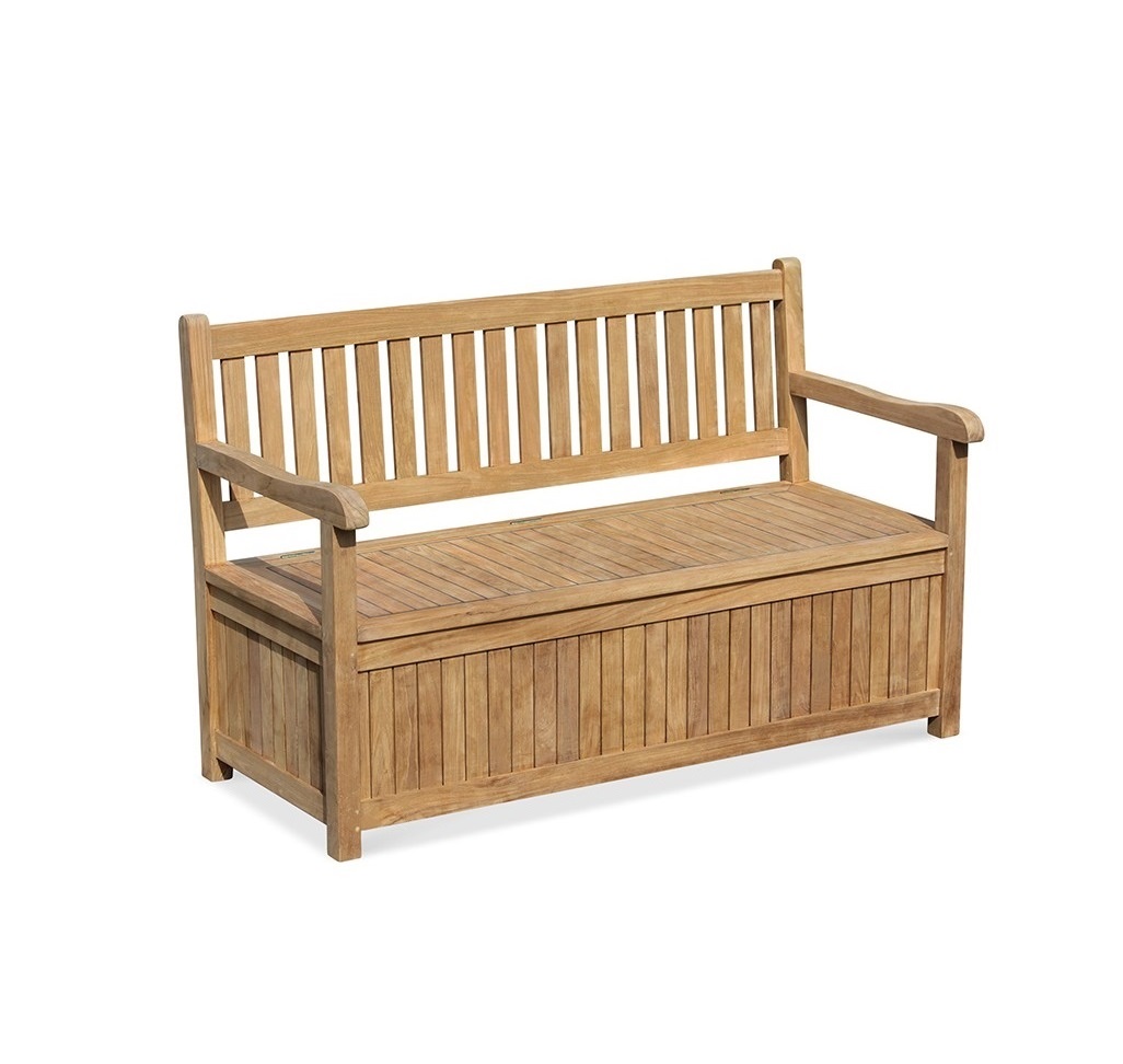 teak-storage-bench-with-arms-Neel 150_Pation-Outdoor Teak Manufacturer-Indonesia Neel Storage Bench 150 - Image 1