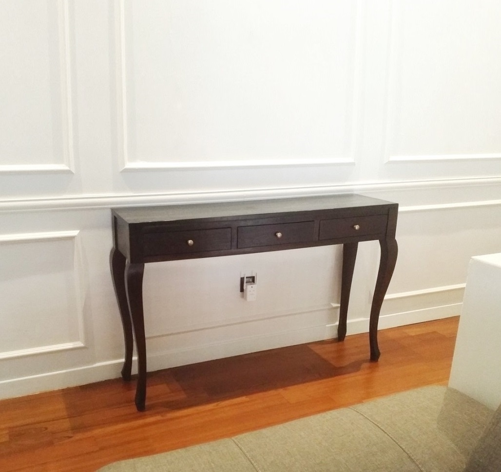 Clasical Teak Console _Solid Teak Console_Petaling Jaya Furniture Shop Ted Classic Teakwood Console Table with 3 Drawer - Image 1