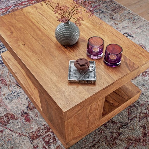 Mateo Solid Premium Quality Teakwood Coffee Table - Image 3