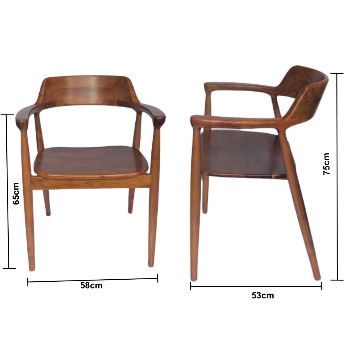 Camden Teak Designer Chair - Image 8