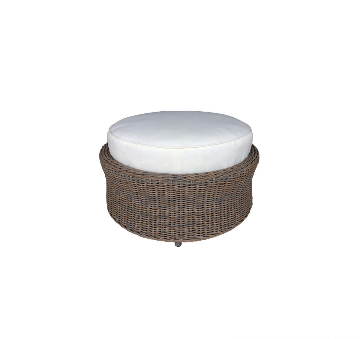 Manaco Round Wicker Ratan Outdoor Patio Ottoman - Image 1