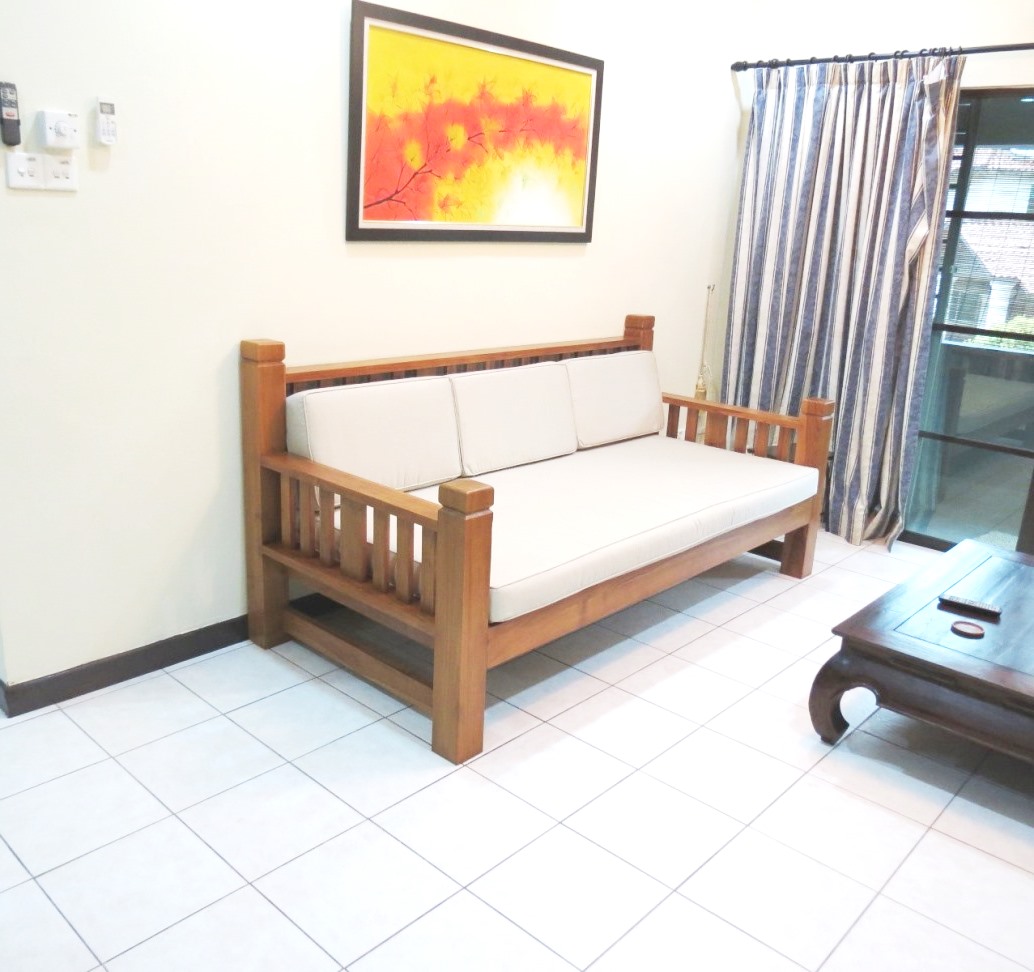 solid teak wood day bed teak brown with cushion_Selangor Ashton Solid Teak Day Bed - Image 1