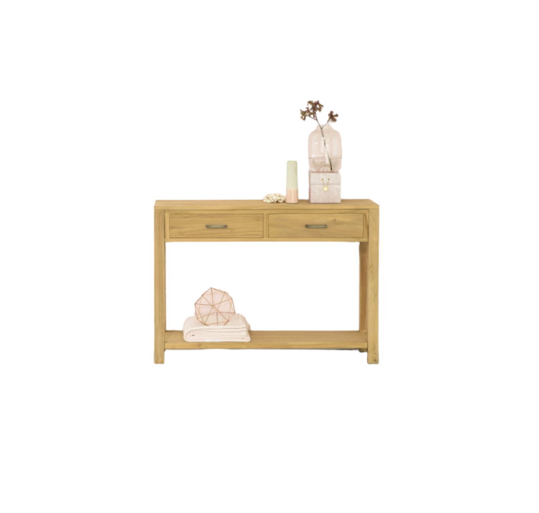 Contemporary__Modern_Teak_Console_Table Ryder Modern Teak Console - Image 1