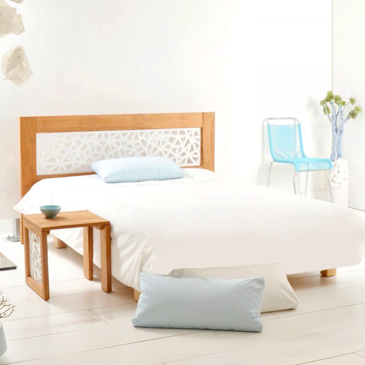 Hank Designer Teak Bed Frame Queen Size - Image 2