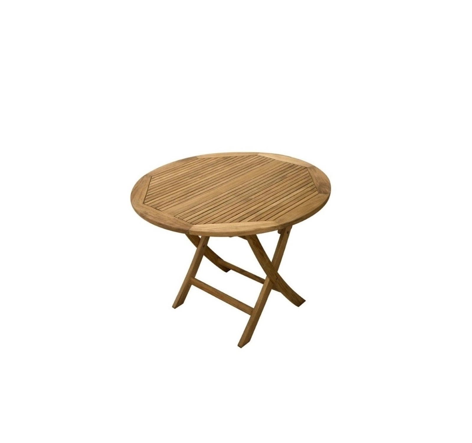 Premiun Grade Teak Folding Round Table 100-Teak outdoor furniture Andrew Teak Round Table-Picnic 100cm - Image 1