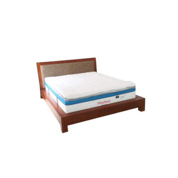 Jesse Teak Sleigh Bed-Fabric