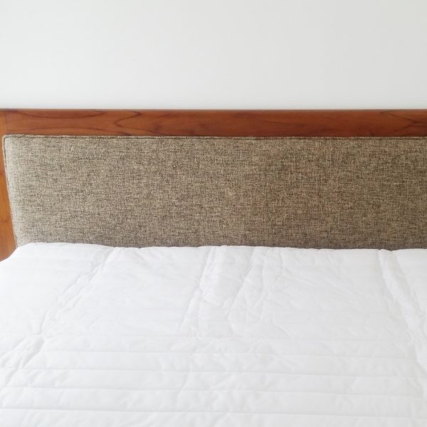 Jesse Teak Sleigh Bed-Fabric - Image 2