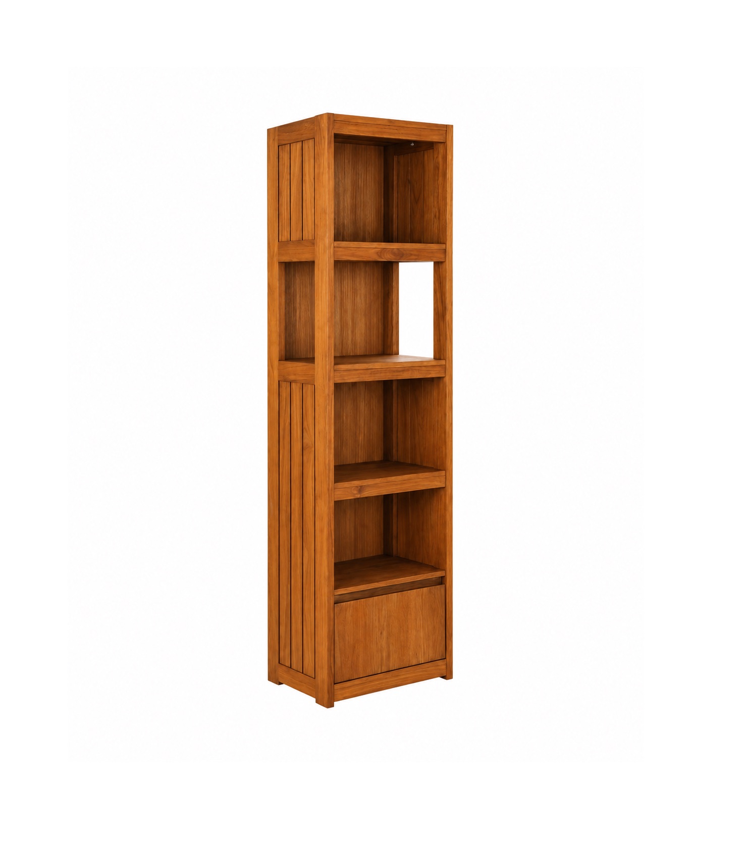 Bali-Bookcase-Single-by-Perfect-Fusion Bali single teak bookshelf from Perfect Fusion