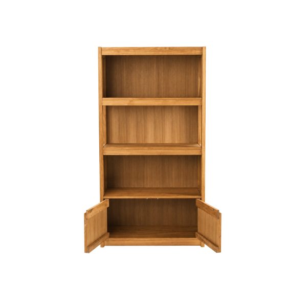 Bali teakwood bookcase with lower storage cabinet