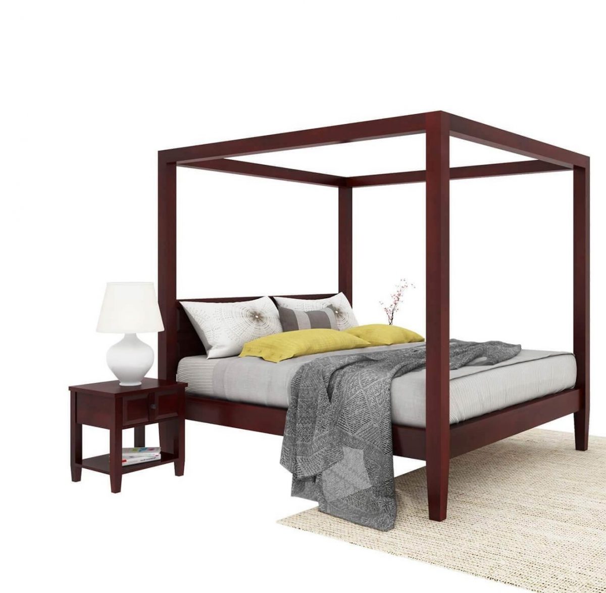 Winfrey Mahogany Wood Poster Bed - Image 2