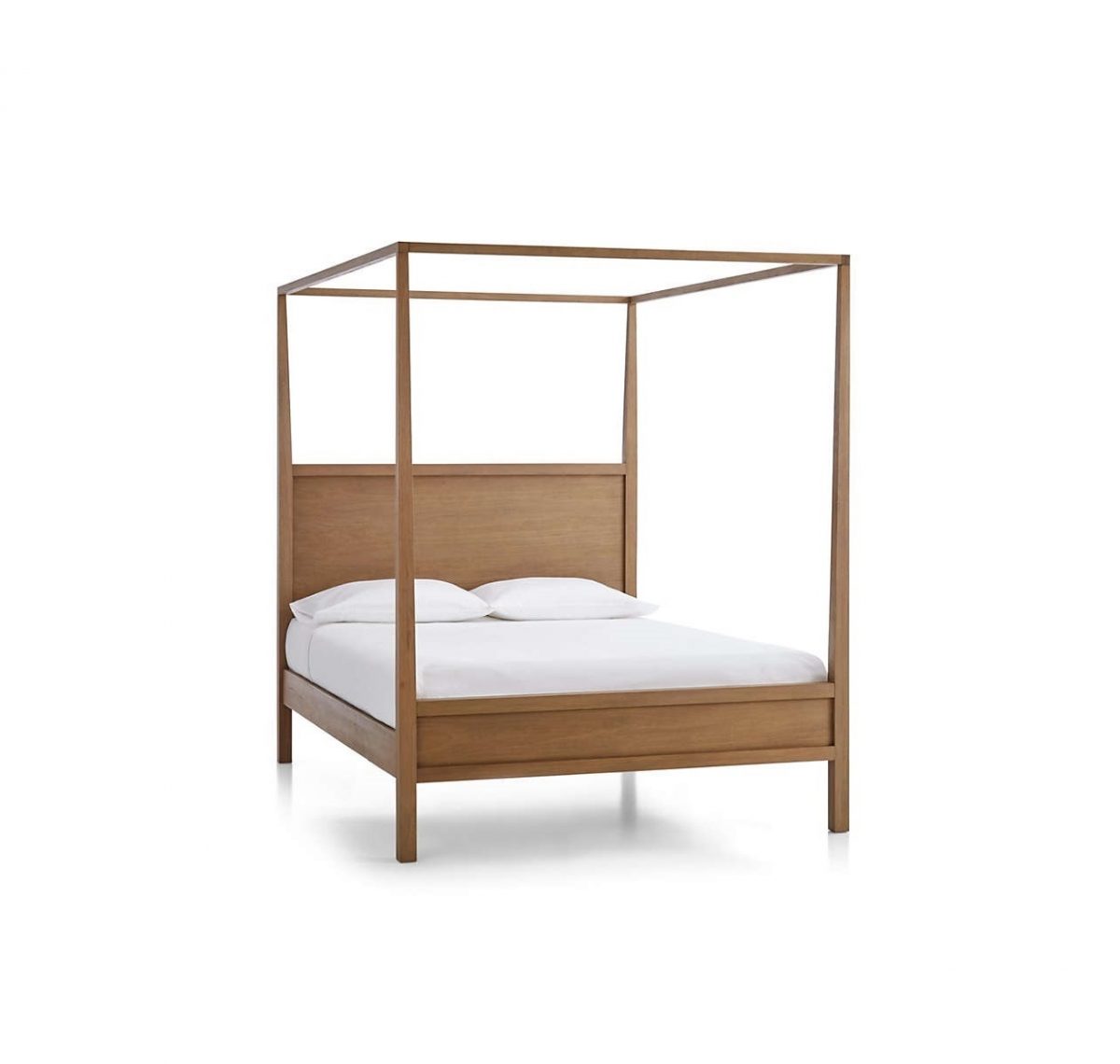 Slender Teak Poster Queen Bed Frame - Image 1