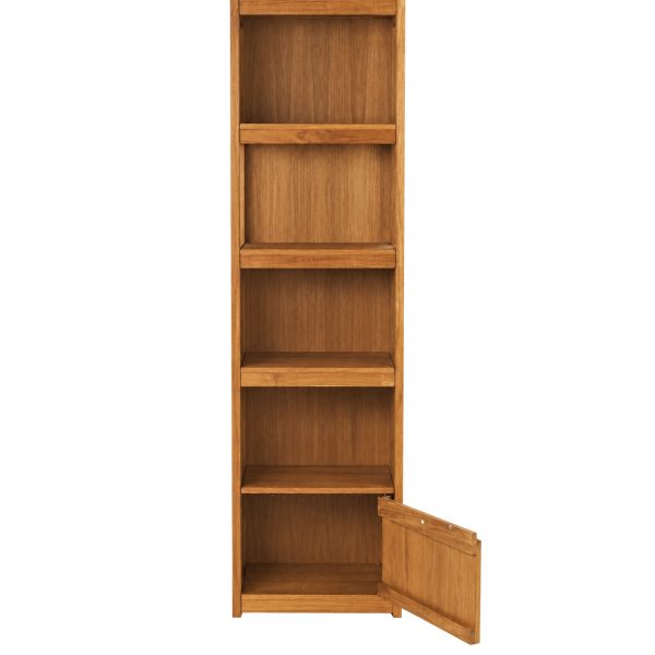 Bali teak Bookcase-Single with open storage cabinet