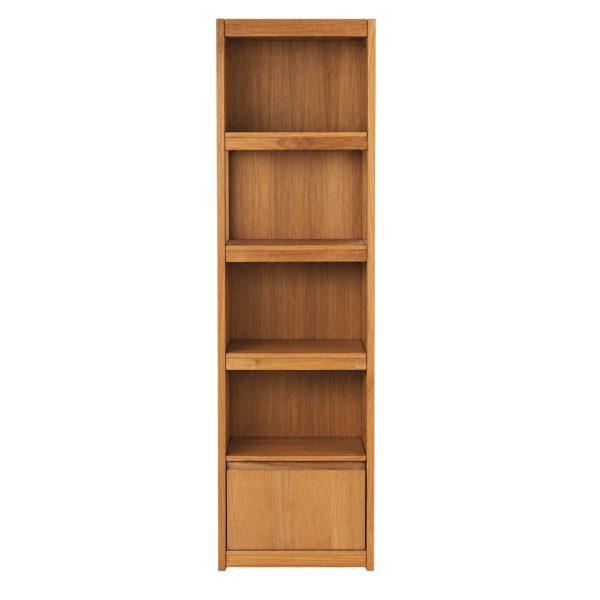 Bali single teak bookshelf with storage cabinet