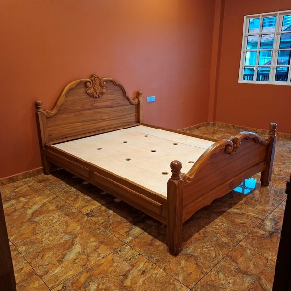 Regency Carved Teak Bed - Image 2