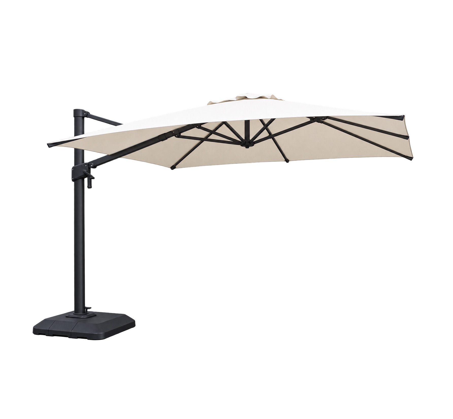 Eclipse Cantilever Parasol Eclipse cantilever parasol with cream canopy and black frame