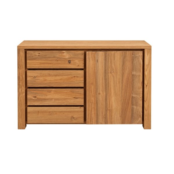 recycled teak cabinet with 1 door and 4 drawers