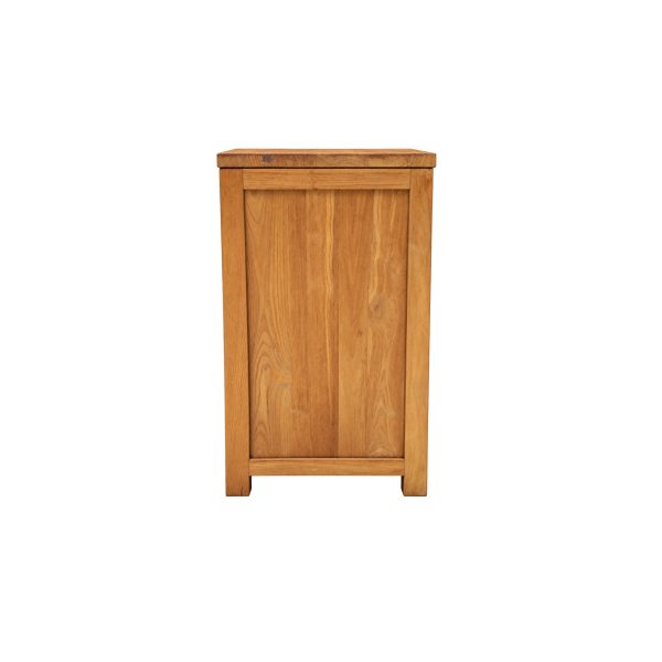 Recycled teak cabinet with four doors and natural wood grain front